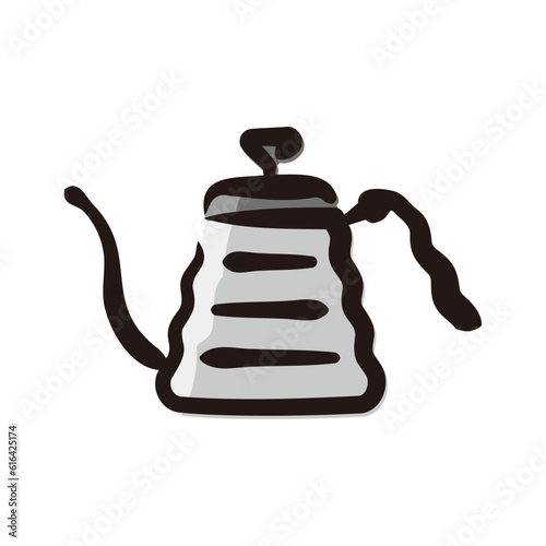 Drip kettle - Coffee icon/illustration (Hand-drawn line, colored version)