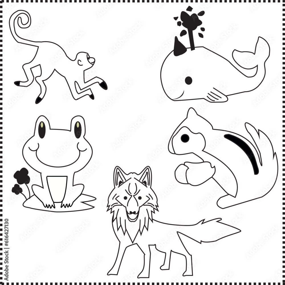 whale frog chimpanzee chipmunk coyote whale frog chimpanzee chipmunk coyote