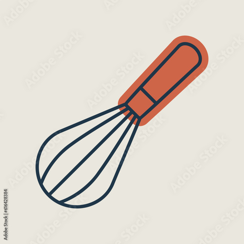 Balloon whisk for mixing and whisking vector icon