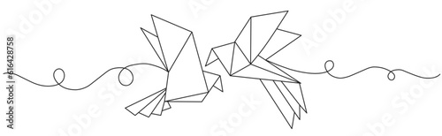 Line art vector illustration of couple of a dove pigeon