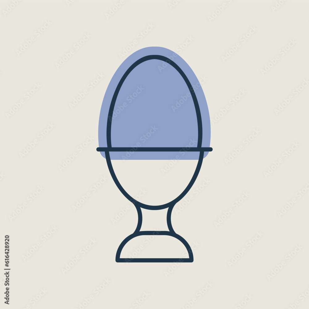 Soft boiled egg in an egg cup vector icon Soft boiled egg in an egg cup vector icon