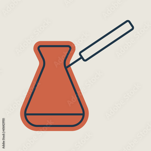 Turkish cezve vector icon. Kitchen appliance