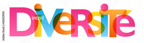 DIVERSITE (DIVERSITE in French) colorful vector typography banner