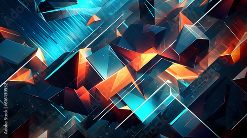 Abstract Futuristic Background with Geometric Shapes.