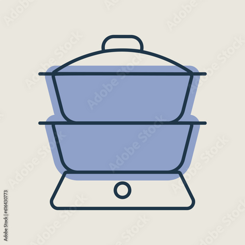 Double boiler vector icon. Kitchen appliance