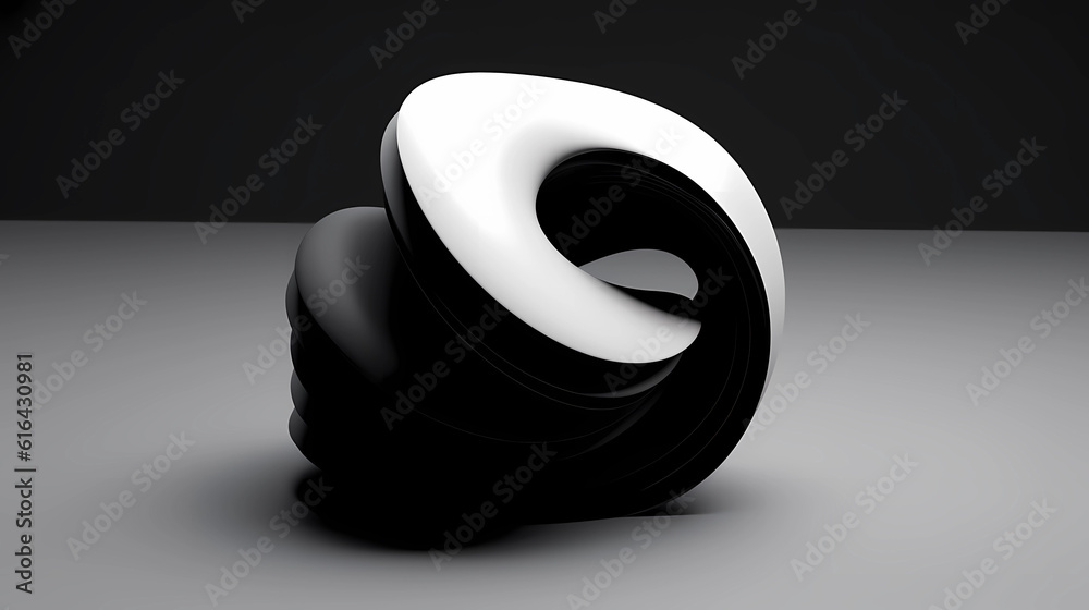 Abstract modern 3D geometric minimalist shape