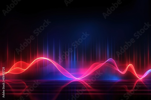 abstract futuristic background with pink blue glowing neon moving high speed wave lines and bokeh lights. Data transfer concept Fantastic wallpaper, Ai Generative