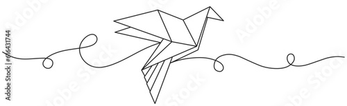 Dove line art style vector illustration