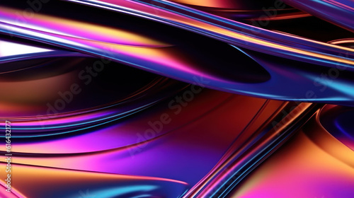 Futuristic Metallic Multicolored Wavy Background