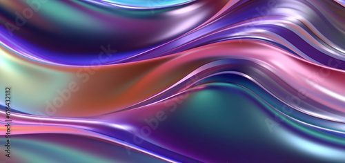 Futuristic Metallic Multicolored Wavy Background