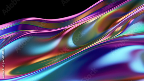 Futuristic Metallic Multicolored Wavy Background