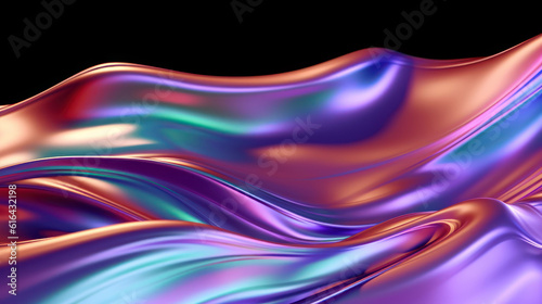 Futuristic Metallic Multicolored Wavy Background