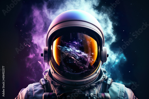 Astronaut in the cosmos fantasy abstract 3d art 3