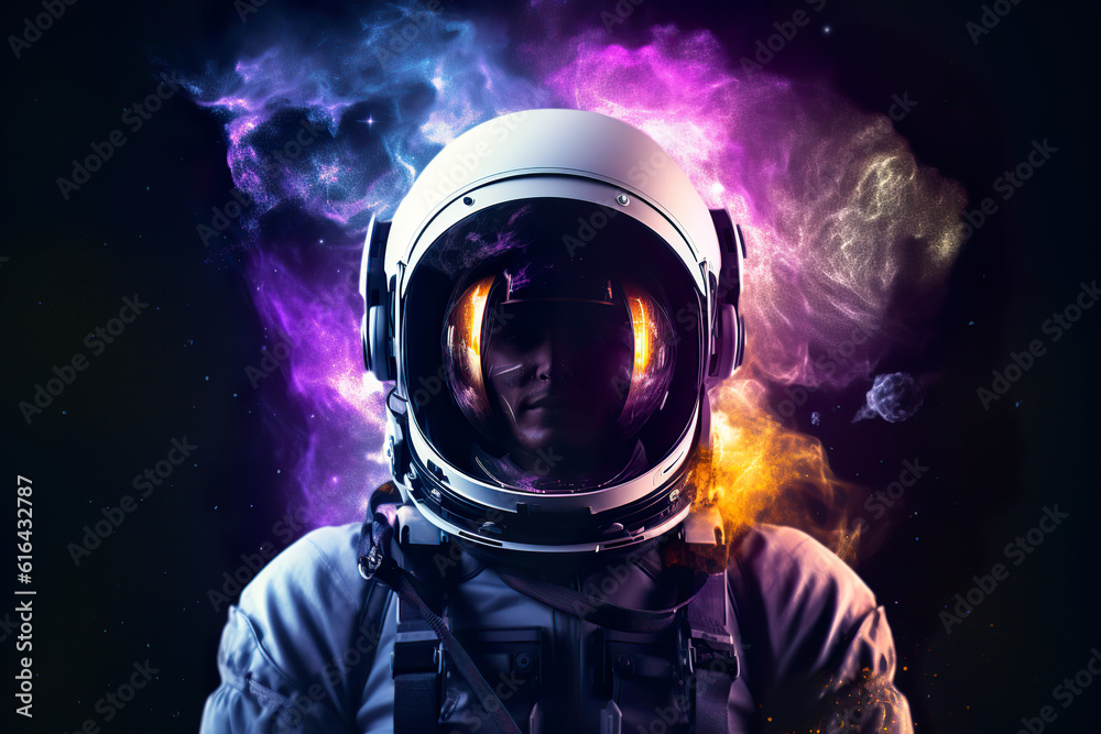Astronaut in the cosmos fantasy abstract 3d art 