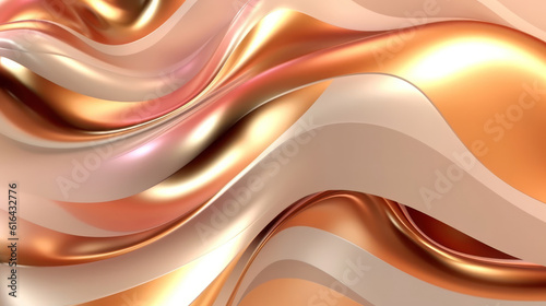 Abstract golden liquid background with metal wave