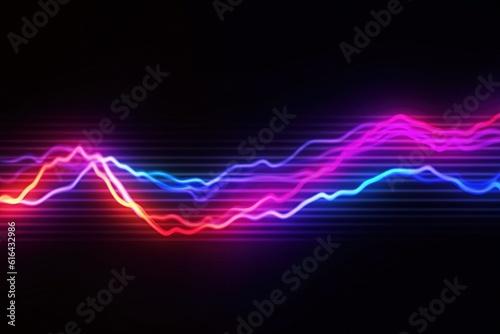 abstract futuristic background with pink blue glowing neon moving high speed wave lines and bokeh lights. Data transfer concept Fantastic wallpaper, Ai Generative