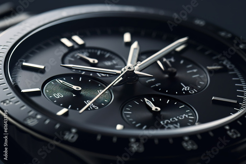 Black Clockwork macro photorealistic closeup without brand 3