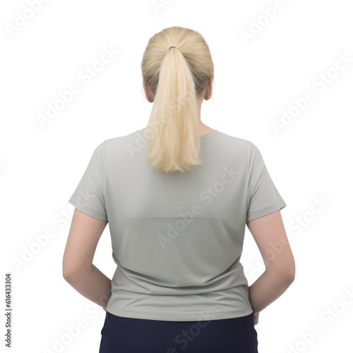 person in back view isolated on transparent background cutout