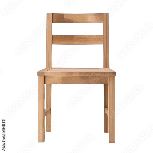 wooden chair isolated on transparent background cutout