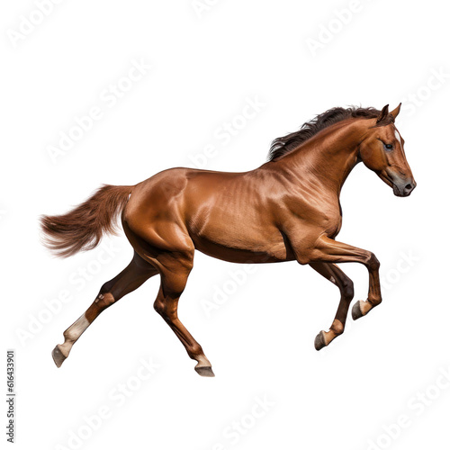 running horse isolated on transparent background cutout © Papugrat