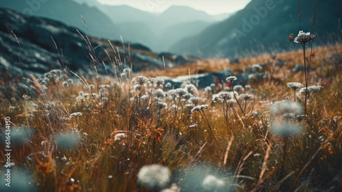 Mountains meadow. Generative AI © Matthew