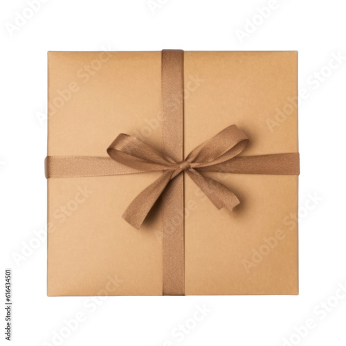 gift box with ribbon isolated on transparent background cutout