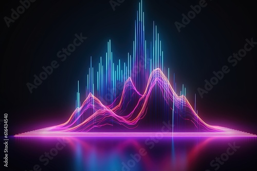 abstract futuristic background with pink blue glowing neon moving high speed wave lines and bokeh lights. Data transfer concept Fantastic wallpaper, Ai Generative