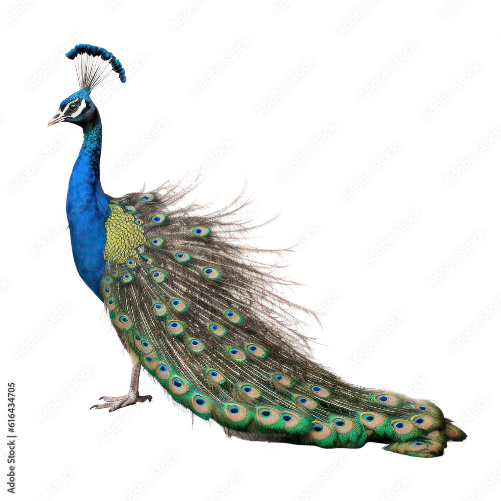 peacock isolated on transparent background cutout Stock Illustration ...