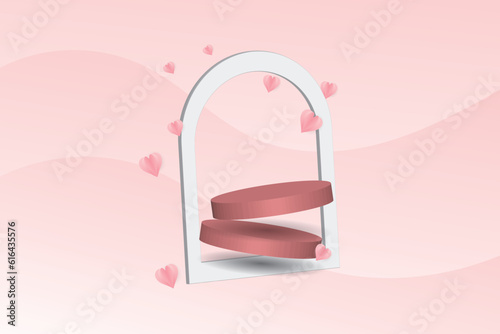 pink and love podium background