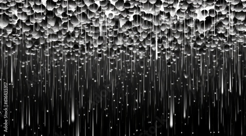Extruded Silver Rain under Black Sky Animation