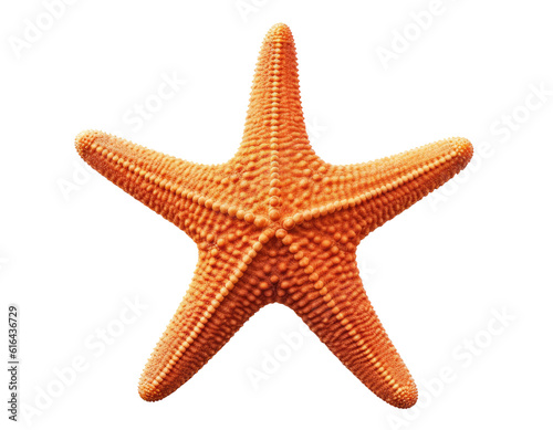 Red starfish isolated on transparent background, Generative AI