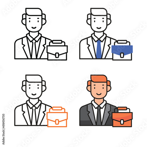 Manager avatar icon design in four variation color