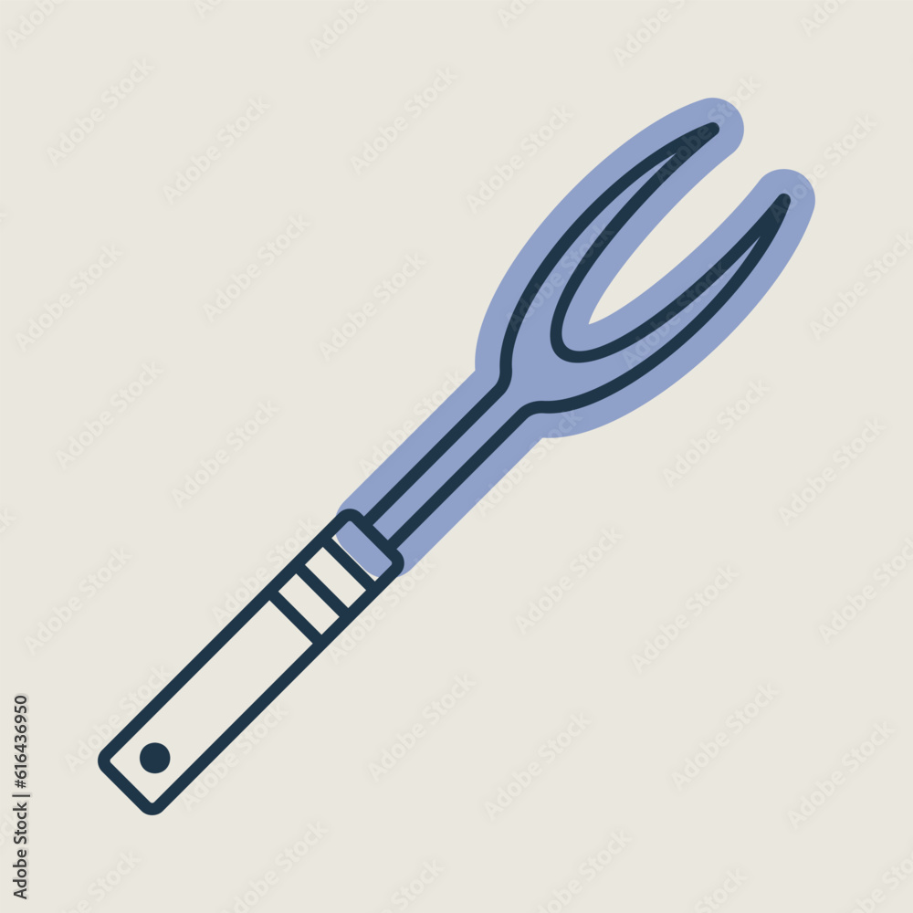 Big kitchen fork vector icon. Kitchen appliances Big kitchen fork vector icon. Kitchen appliances