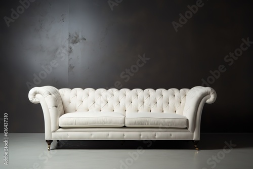 Modern sofa on isolated white background. Furniture for the modern interior, minimalist design,Generative AI
