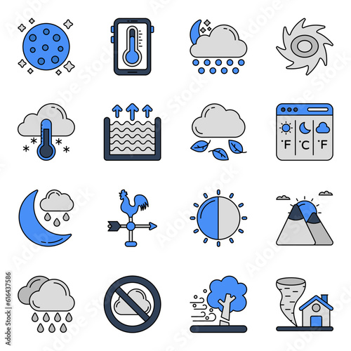 Set of Meteorology Flat Icons

