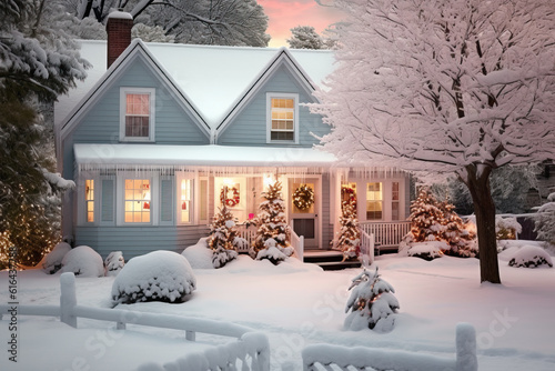 Cozy Snowy Christmas House. Created using generative AI tools © Nick Alias