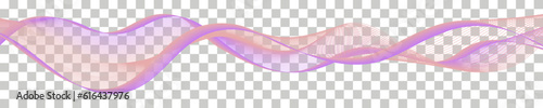 Undulate wave swirl swoosh. Dynamic soundwave; dynamic twisted line. Iridescent color flow flying air wind veil.  Transparent isolated abstract twirl border curve. Vector illustration