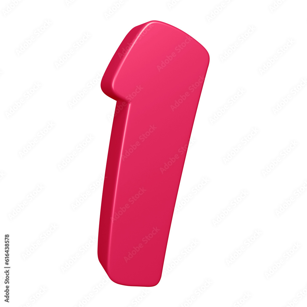 3d pink number 1 design for math, business and education concept 3d pink number 1 design for math, business and education concept