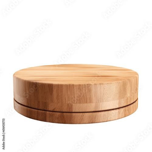 Wooden product presentation podium, pedestal isolated on transparent background © TimeaPeter