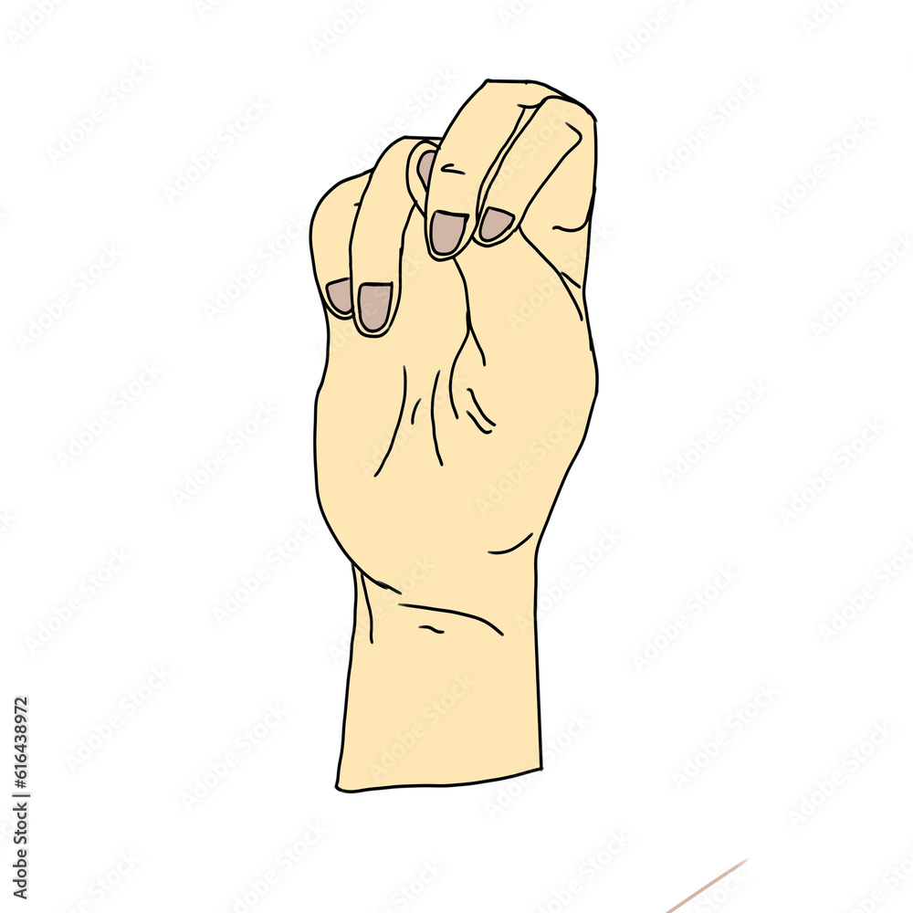 American Manual alphabet N letter sign language 