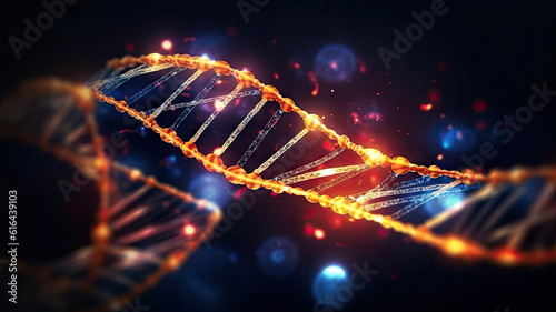 Human cell biology DNA molecular structure. Generative AI. © AS Photo Family