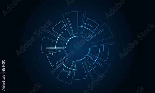 Sci fi futuristic user interface, HUD, Technology abstract background , Vector illustration.	
