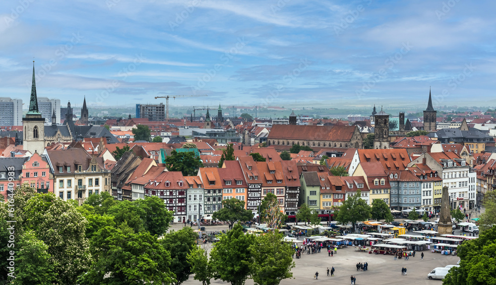 Panoramic aerial view of Erfurt,Germany