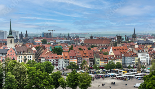 Panoramic aerial view of Erfurt,Germany