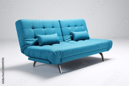 blue sofa on white background insulated 3d,Generative AI © abstract Art