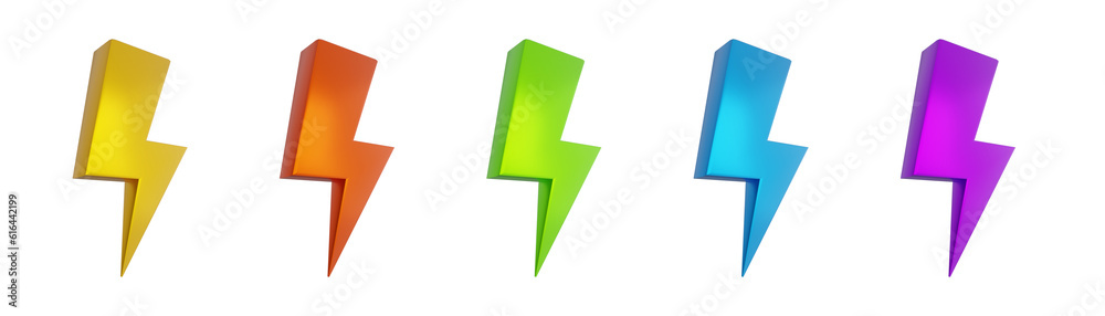 power thunder is colorful 3d set,electric icon set power thunder is colorful 3d set,electric icon set
