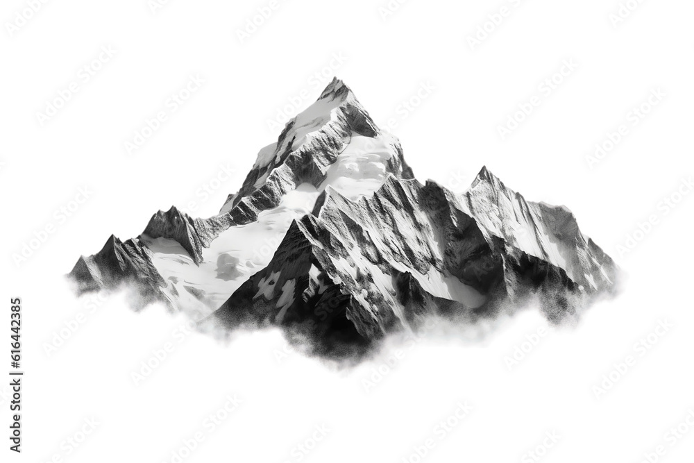 Mountain Isolated on a Transparent Background. AI