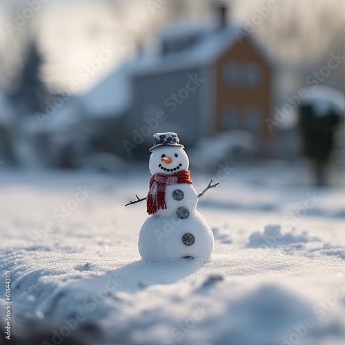 snow man blur background north pole winter season