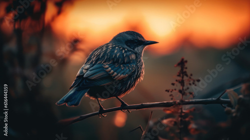 Sunset Bird Surreal Inspirational Nature Abstract. Generative AI