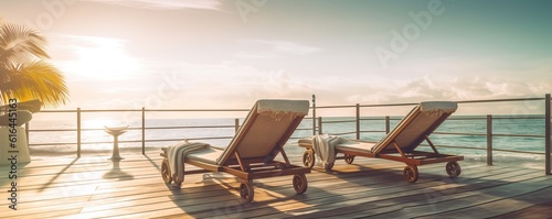 Chairs on a beautiful tropical island beach © maretaarining